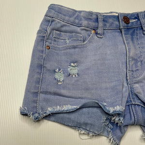 Girls Just Jeans, distressed stretch denim shorts, adjustable, GUC, size 10,  