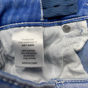 Girls Just Jeans, distressed stretch denim shorts, adjustable, GUC, size 10,  