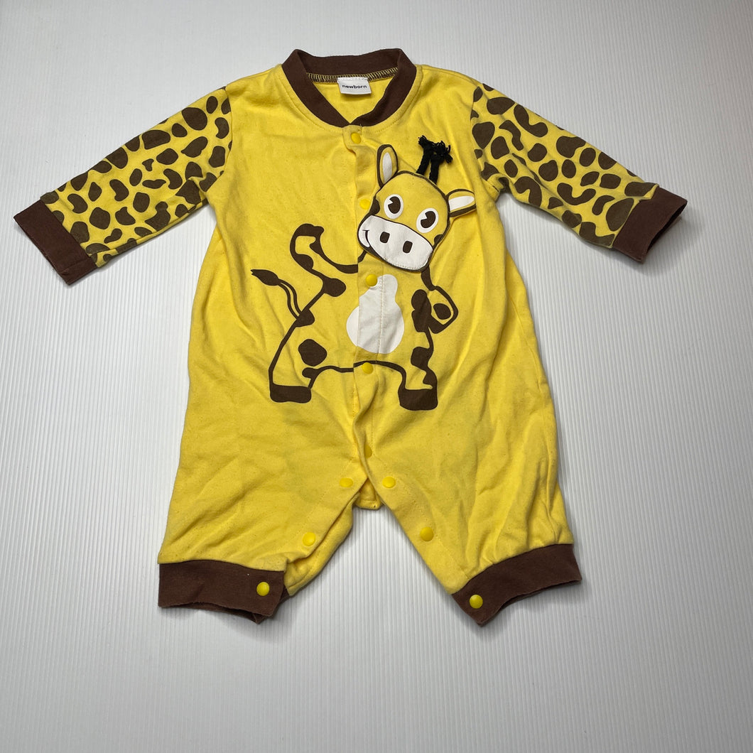 unisex Shenzen, soft cotton romper, giraffe, FUC, size 0000,  