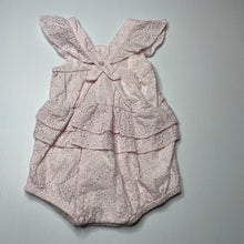 Load image into Gallery viewer, Girls Origami, lined broderie cotton summer romper, GUC, size 0,  