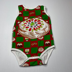 unisex Christmas, bodysuit / romper, pavlova, EUC, size 2,  