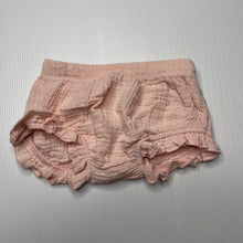 Load image into Gallery viewer, Girls PL Baby, pink crinkle cotton shorts, elasticated, GUC, size 00,  