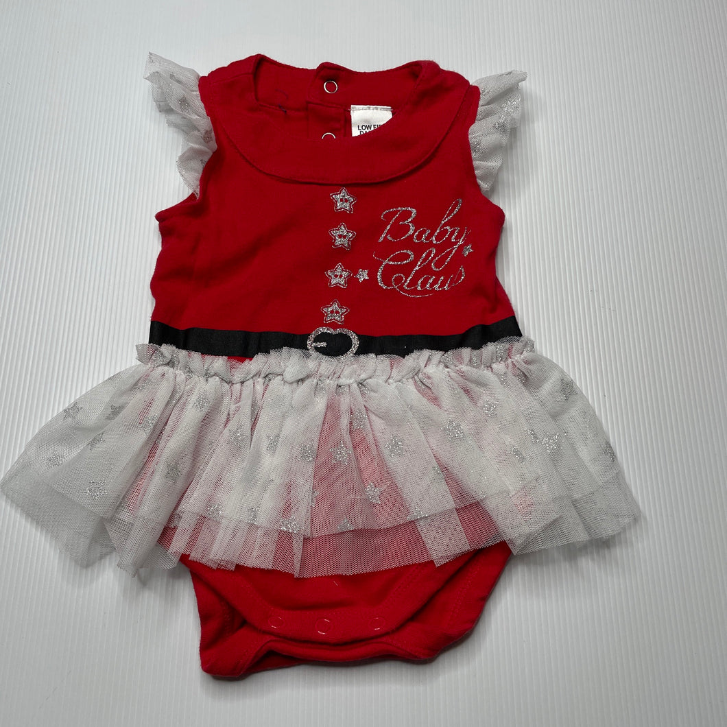 Girls Baby Berry, cotton Christmas tutu romper, GUC, size 00,  