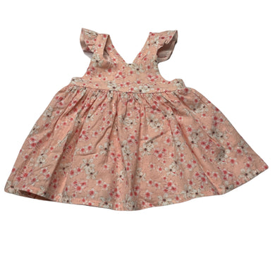 Girls Dymples, floral cotton summer dress, GUC, size 00, L: 35cm