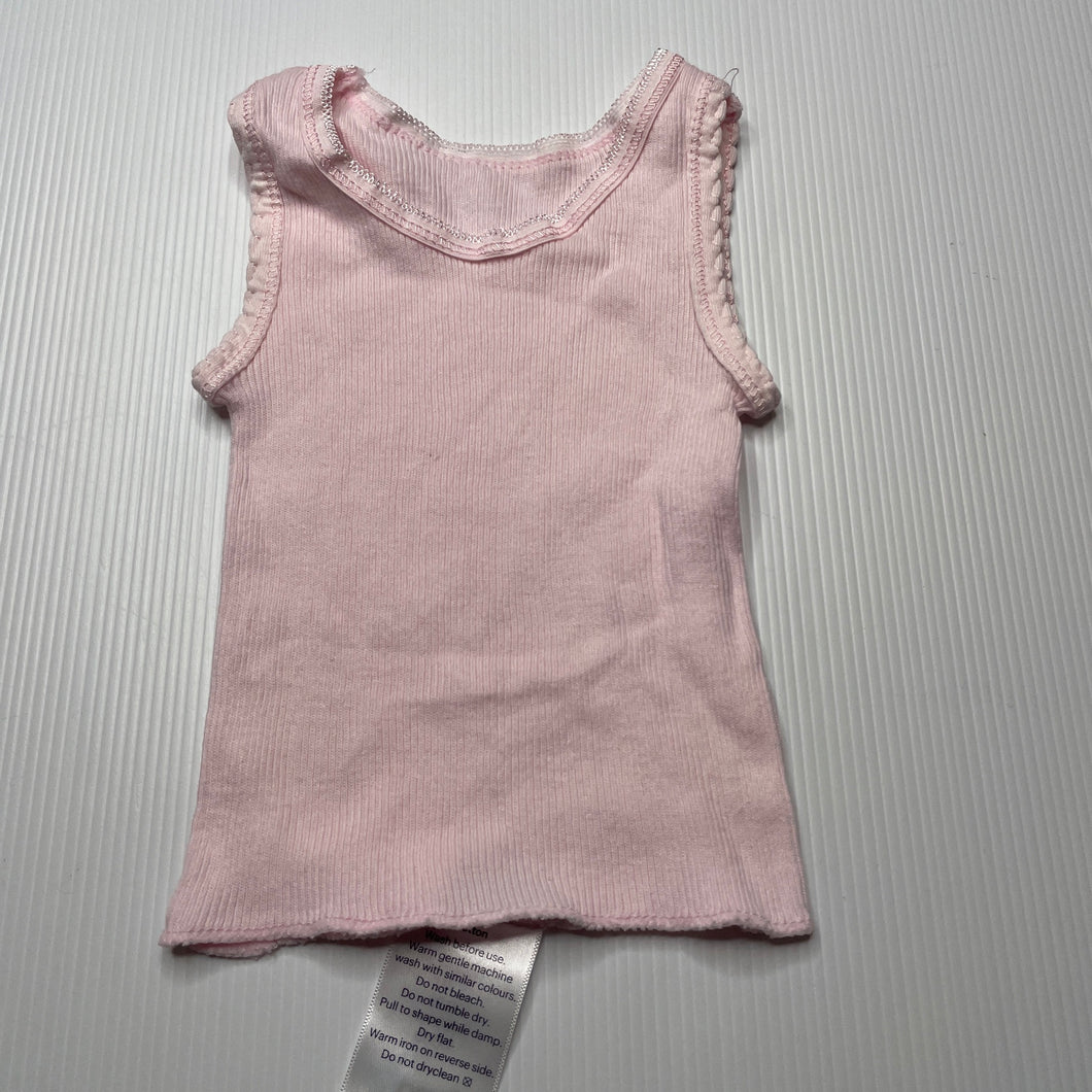 Girls 4 Baby, ribbed cotton singlet top, GUC, size 0000,  