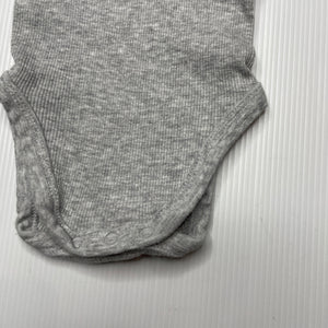 unisex Dymples, grey ribbed cotton singletsuit / romper, EUC, size 0000,  