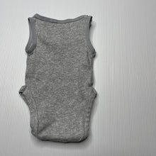 Load image into Gallery viewer, unisex Dymples, grey ribbed cotton singletsuit / romper, EUC, size 0000,  