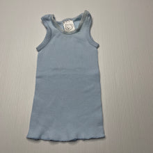 Load image into Gallery viewer, unisex Target, blue ribbed cotton singlet top, GUC, size 0000,  