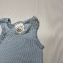 Load image into Gallery viewer, unisex Target, blue ribbed cotton singlet top, GUC, size 0000,  