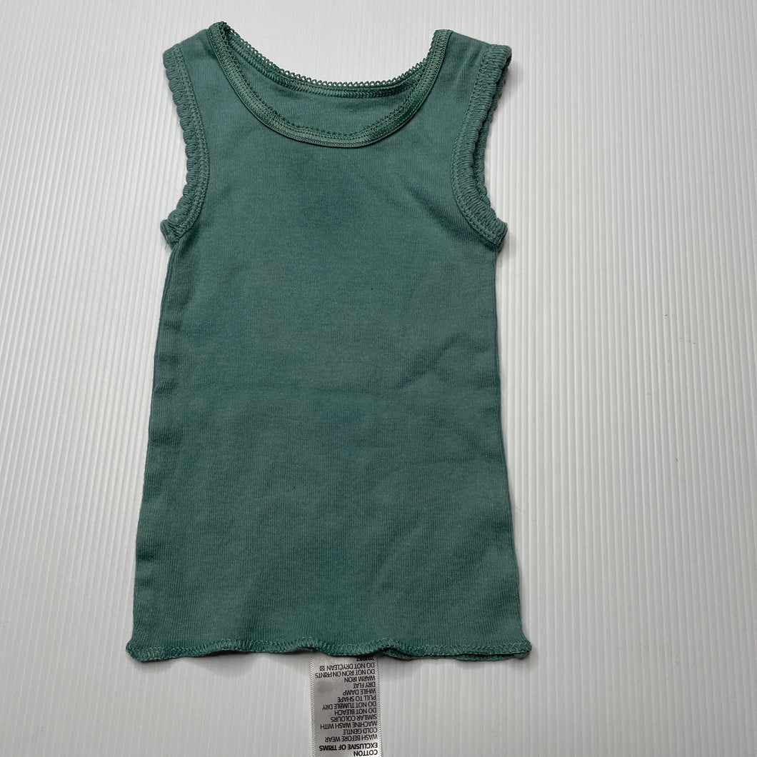 unisex Big Softies, soft feel cotton singlet top, EUC, size 000,  