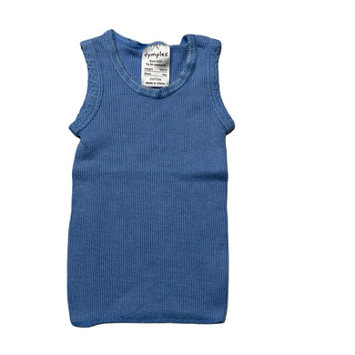 unisex Dymples, blue ribbed cotton singlet top, EUC, size 0000,  