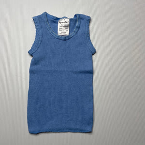 unisex Dymples, blue ribbed cotton singlet top, EUC, size 0000,  