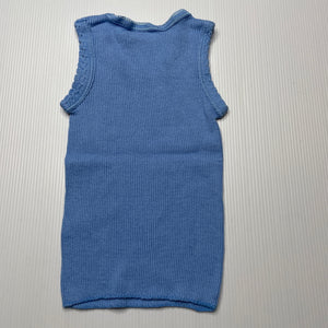 unisex Dymples, blue ribbed cotton singlet top, EUC, size 0000,  