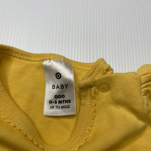 Girls Target, yellow cotton bodysuit / romper, EUC, size 000,  