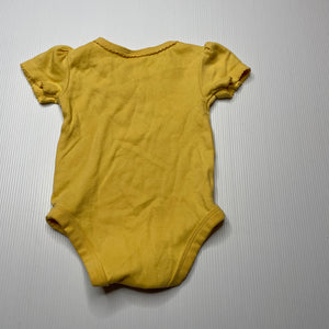 Girls Target, yellow cotton bodysuit / romper, EUC, size 000,  