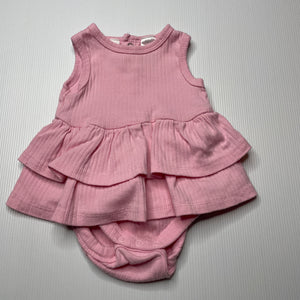 Girls Dymples, tiered ribbed cotton romper, GUC, size 000,  