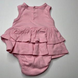 Girls Dymples, tiered ribbed cotton romper, GUC, size 000,  