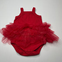 Load image into Gallery viewer, Girls Baby Baby, red ribbed tutu romper, EUC, size 0,  