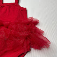 Load image into Gallery viewer, Girls Baby Baby, red ribbed tutu romper, EUC, size 0,  