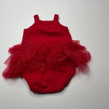 Load image into Gallery viewer, Girls Baby Baby, red ribbed tutu romper, EUC, size 0,  