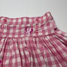 Load image into Gallery viewer, Girls DIsney, Minnie Mouse checked cotton skirt, elasticated, L: 22cm, EUC, size 1-2,  