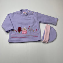 Load image into Gallery viewer, Girls TEDDY WEAR, embroidered fleece sweater + matching hat, EUC, size 0,  