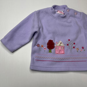 Girls TEDDY WEAR, embroidered fleece sweater + matching hat, EUC, size 0,  