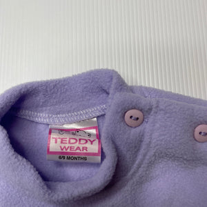 Girls TEDDY WEAR, embroidered fleece sweater + matching hat, EUC, size 0,  