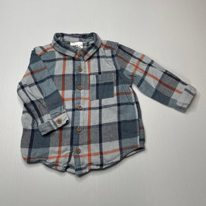 Boys Baby Berry, checked flannel cotton long sleeve shirt, GUC, size 1,  