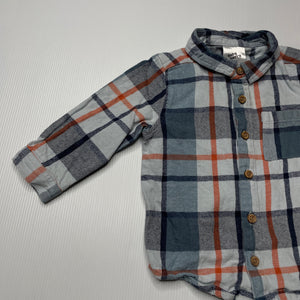 Boys Baby Berry, checked flannel cotton long sleeve shirt, GUC, size 1,  