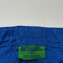 Load image into Gallery viewer, Boys Mountain Warehouse, blue cotton cargo shorts, adjustable, FUC, size 7-8,  