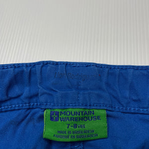 Boys Mountain Warehouse, blue cotton cargo shorts, adjustable, FUC, size 7-8,  