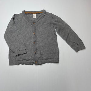 unisex H&M, grey knitted cotton cardigan / sweater, GUC, size 1,  