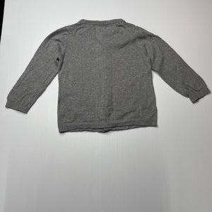 unisex H&M, grey knitted cotton cardigan / sweater, GUC, size 1,  