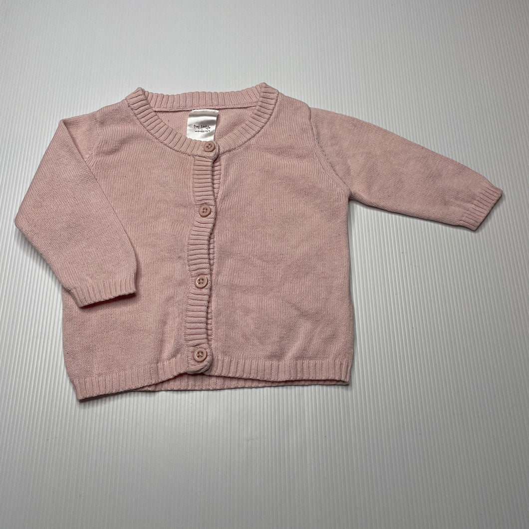 Girls Tiny Little Wonders, knitted cotton cardigan, FUC, size 0000,  