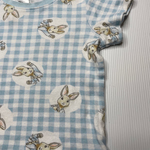 unisex Peter Rabbit, checked cotton t-shirt / top, GUC, size 0,  