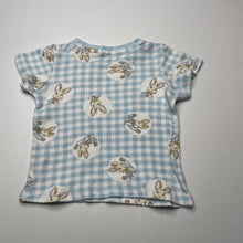 Load image into Gallery viewer, unisex Peter Rabbit, checked cotton t-shirt / top, GUC, size 0,  