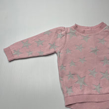 Load image into Gallery viewer, Girls Target, pink &amp; silver knit sweater / jumper, GUC, size 0,  