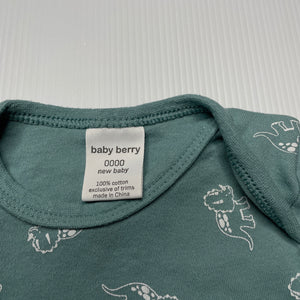 unisex Baby Berry, cotton bodysuit / romper, dinosaurs, GUC, size 0000,  