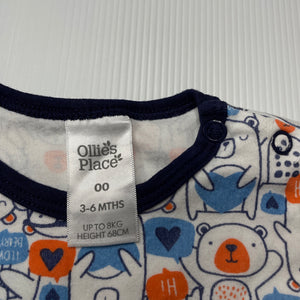 Boys Ollies Place, cotton bodysuit / romper, EUC, size 00,  