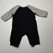 Load image into Gallery viewer, unisex ShenZhen, black &amp; grey romper, dad, FUC, size 0000,  