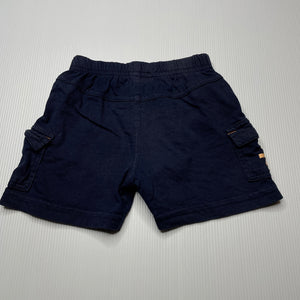 Boys Baby Biz, navy cotton shorts, elasticated, GUC, size 000,  
