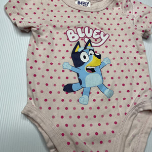 Girls Bluey, stretchy bodysuit / romper, FUC, size 000,  