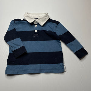 Boys Anko, striped cotton polo shirt top, FUC, size 1,  