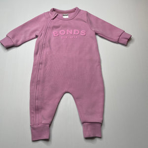 Girls Bonds, Techsweat zip romper, light marks front & back, FUC, size 00,  