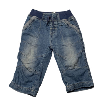 Boys Tiny Little Wonders, cotton lined denim pants, elasticated, FUC, size 00,  