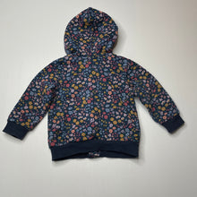 Load image into Gallery viewer, Girls Target, fleece lined floral zip hoodie sweater, EUC, size 0,  