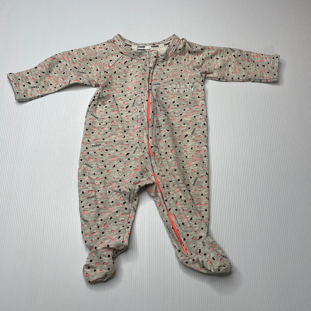 unisex Tradie Baby, stretchy zip coverall / romper, EUC, size 0000,  