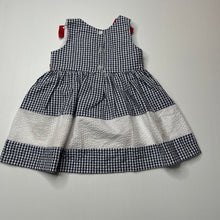 Load image into Gallery viewer, Girls LJ Fashions, embroidered checked lightweight dress, EUC, size 12 months, L: 40cm