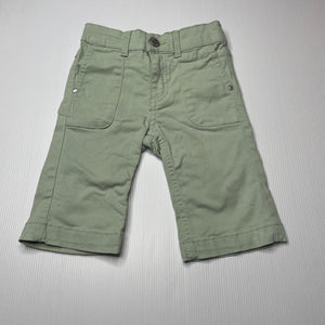 unisex 1964 Denim Co, green stretch cotton pants, elasticated, Inside leg: 18.5cm, FUC, size 1,  